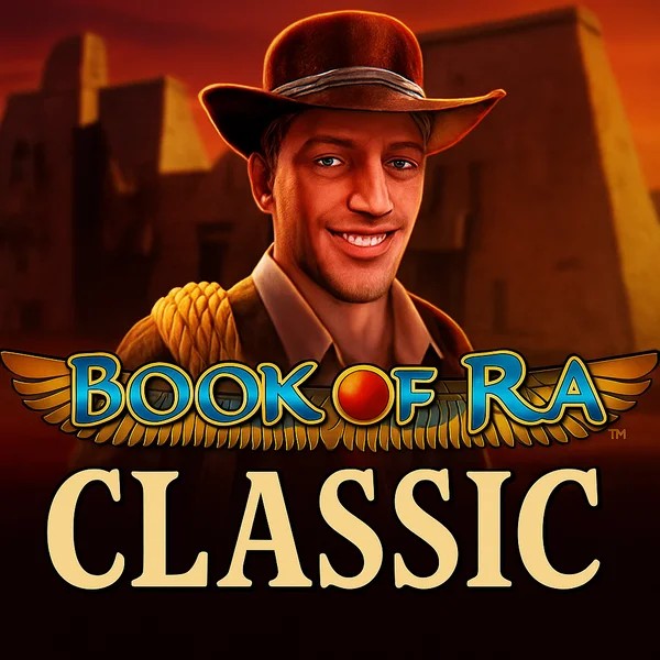 Book of Ra Classic slot logo by Novomatic at SlotsGem Casino